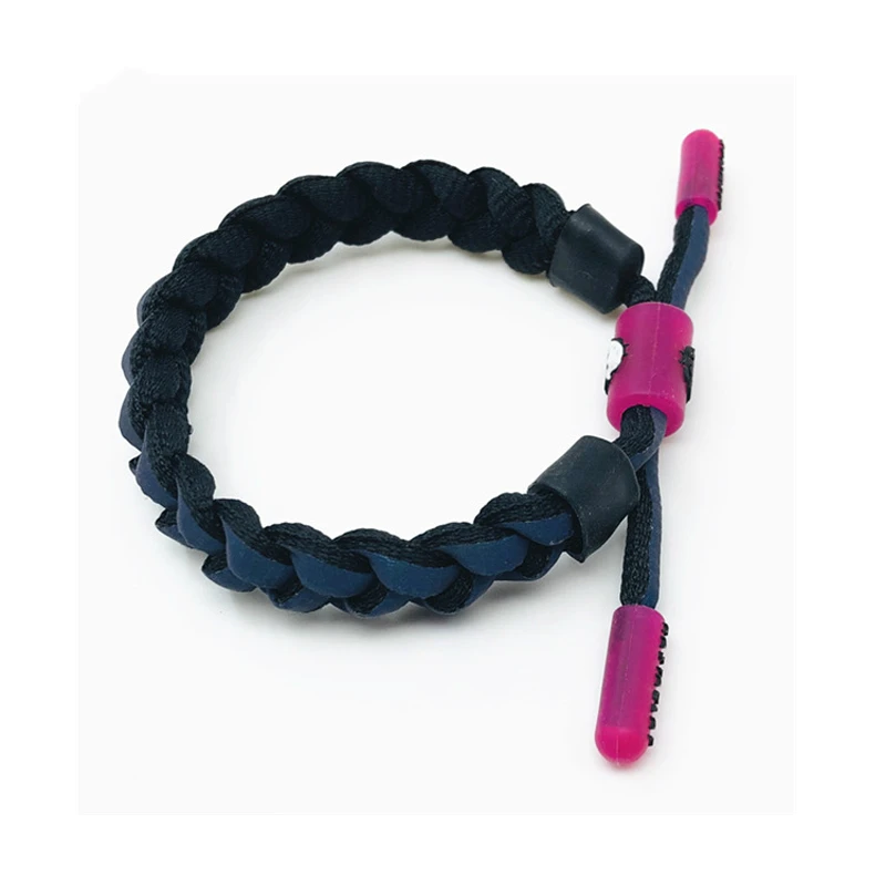 Черно белый хит продаж голографический кружевной тканый браслет унисекс