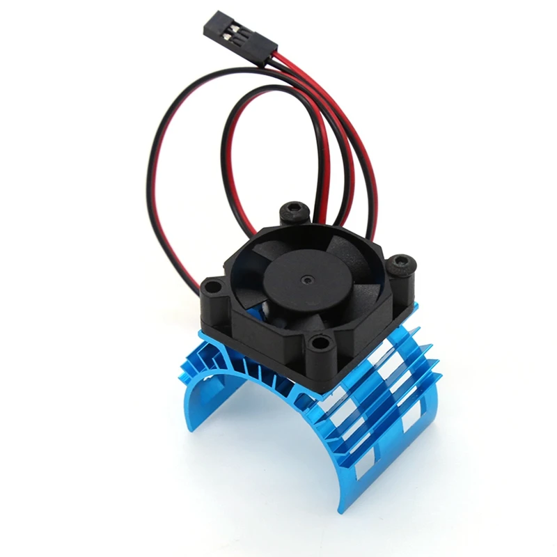 

For WLtoys A959-B 144001 124019 RC Car Aluminum Alloy Motor Heatsink Cover with Cooling Fan for 540 550 3650 Motor
