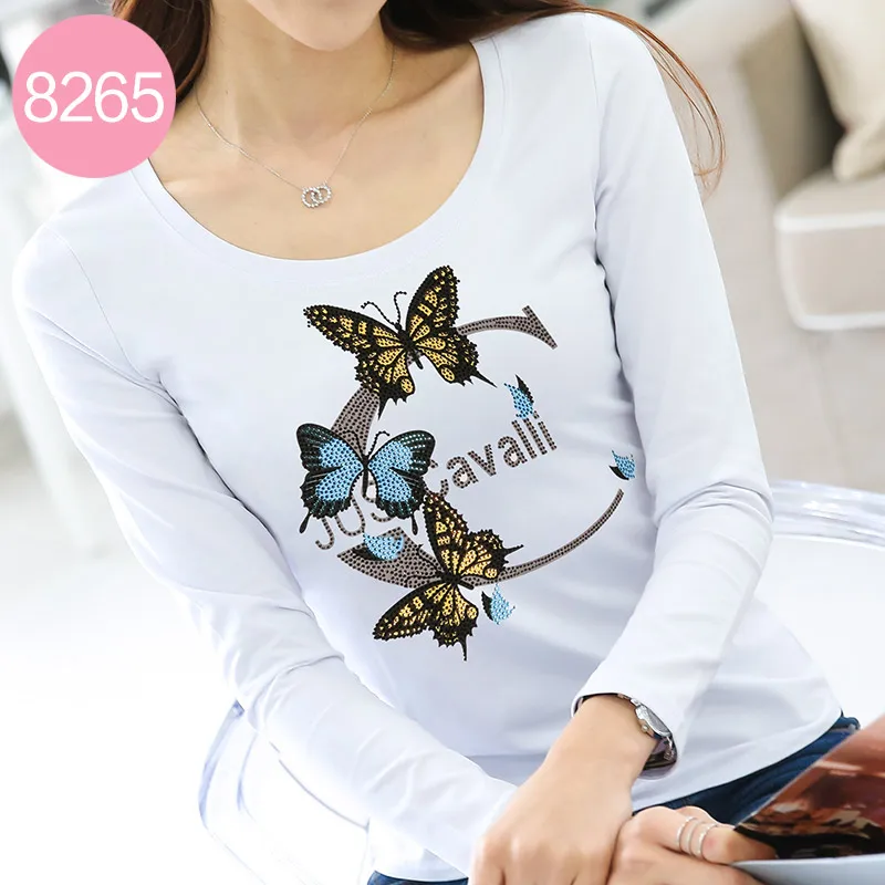 Женские футболки стразы Осенние Топы в стиле панк-рок женская футболка с