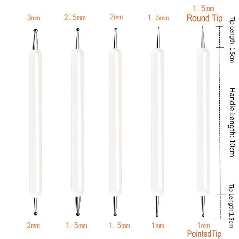 15 Pcs Dotting Tools Set Ball Stylus Embossing Pattern Clay Sculpting Carving Modeling Nail Art Mandala Rock Painting | Дом и сад