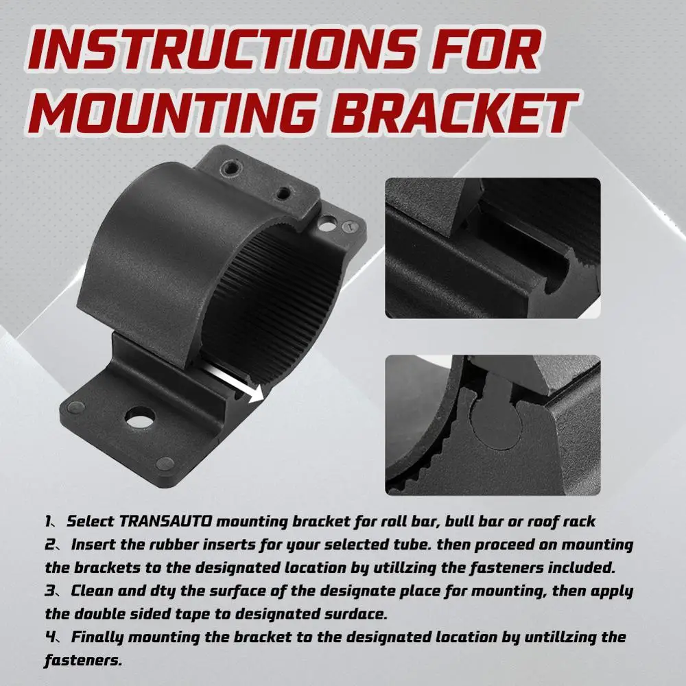 2Pcs 2 Inch LED Light Bar Mounting Bracket Clip Universal Nudge Mounts Clamp Kit Adjustable for Off-Road Vehicle SUV ATV |