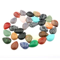 10pcs semi precious stone face shaped ring face natural stone oval patch ring face bare stone diy jewelry accessories