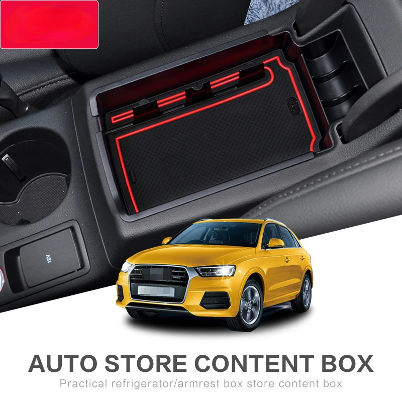 

for Audi Q5 8R Q3 8U Armrest Box Storage Stowing Tidying Car Organizer Accessories 2010 2011 2012 2013 2014 2015 2016 2017 2018