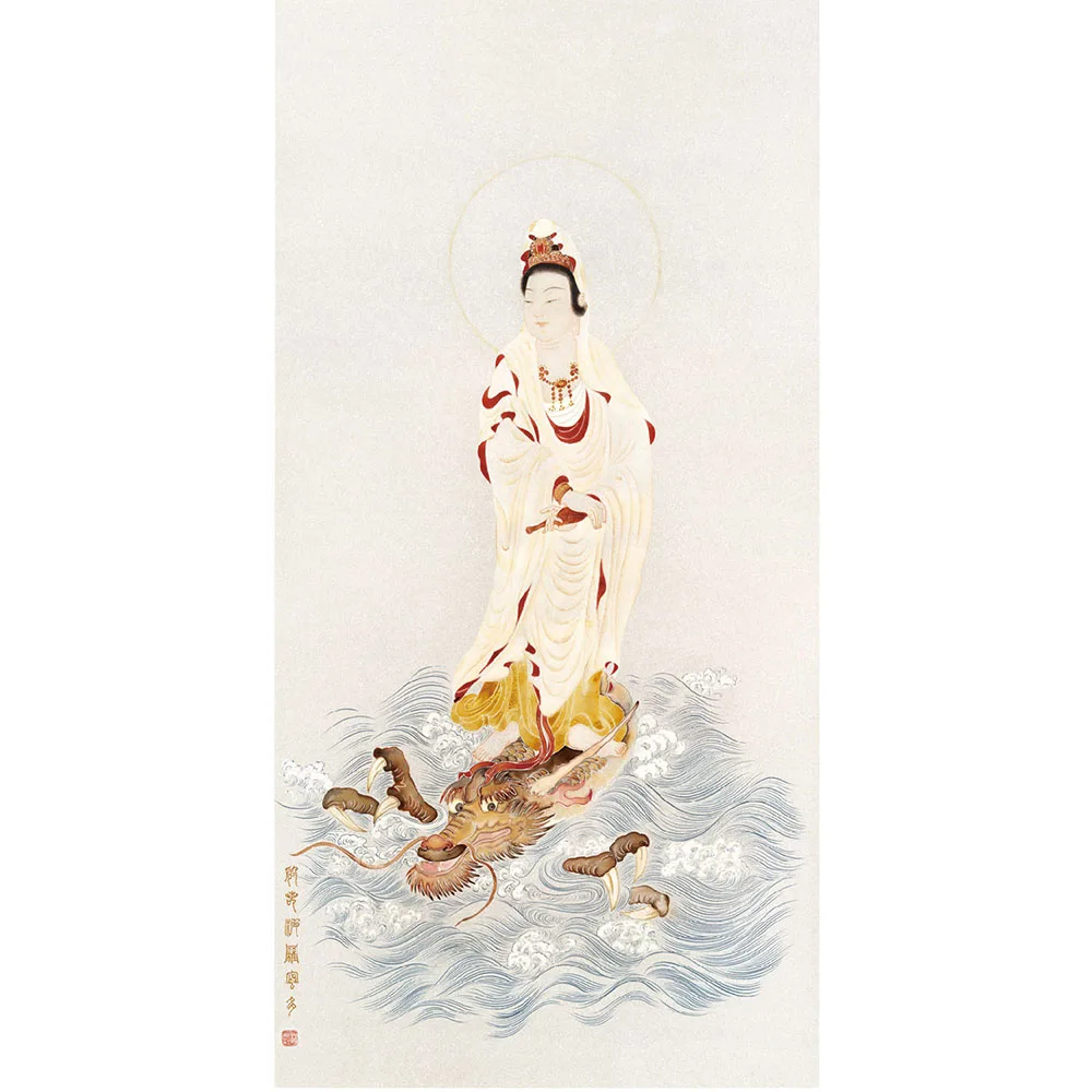 Китайская буддистская искусственная шелковая Вертикальная прямоугольная