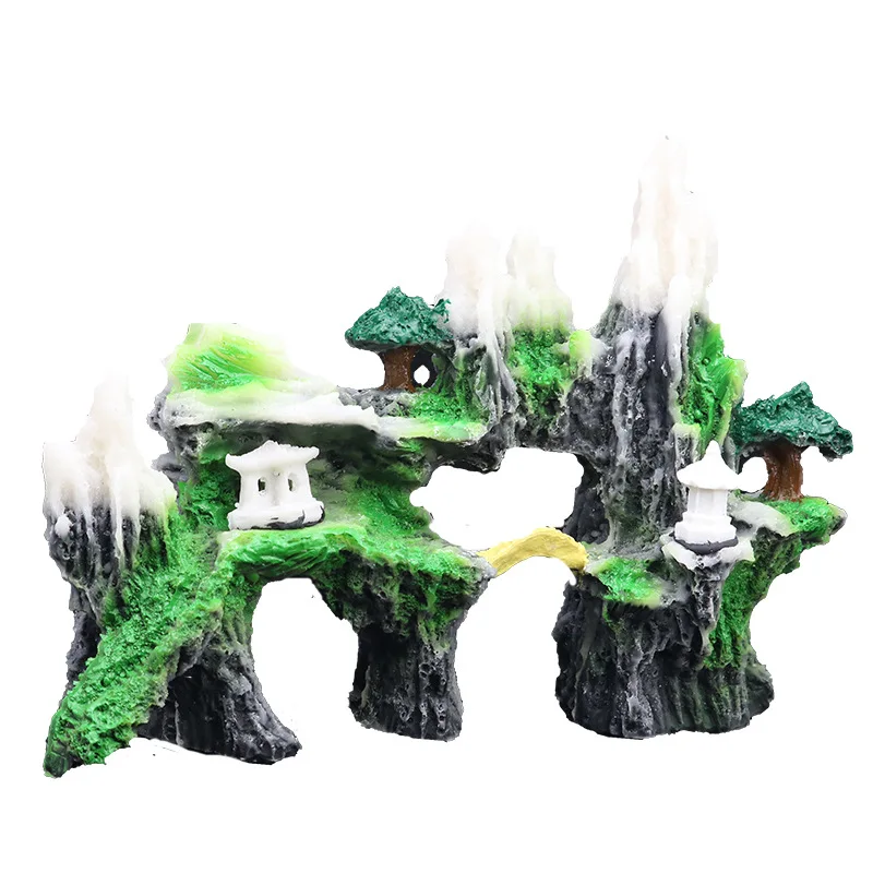 Аксессуары для аквариума декорации Искусственные белые Снежная гора озеленение