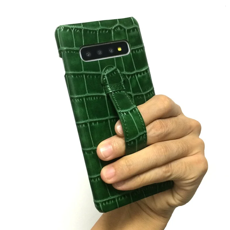 Solque Натуральная кожа ремешок держатель чехол для Samsung Galaxy S10 Plus чехлы телефонов с