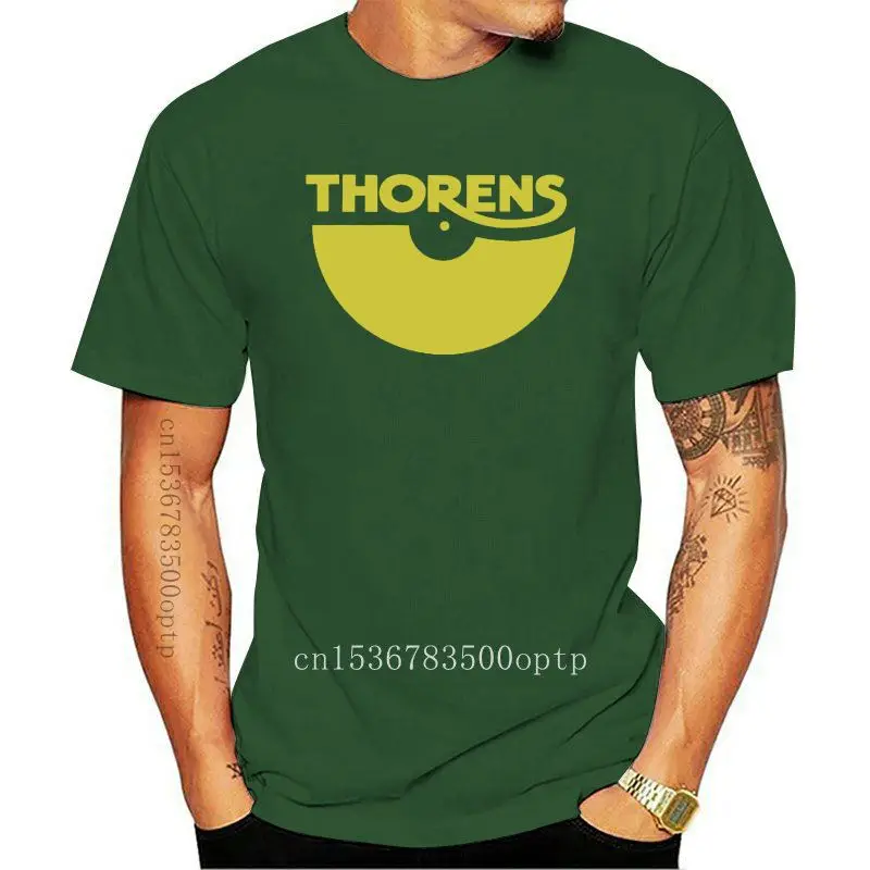 

Новая футболка THORENS-BLACKNOIR-золотистый принт (винтажный спирт проигрывателя)