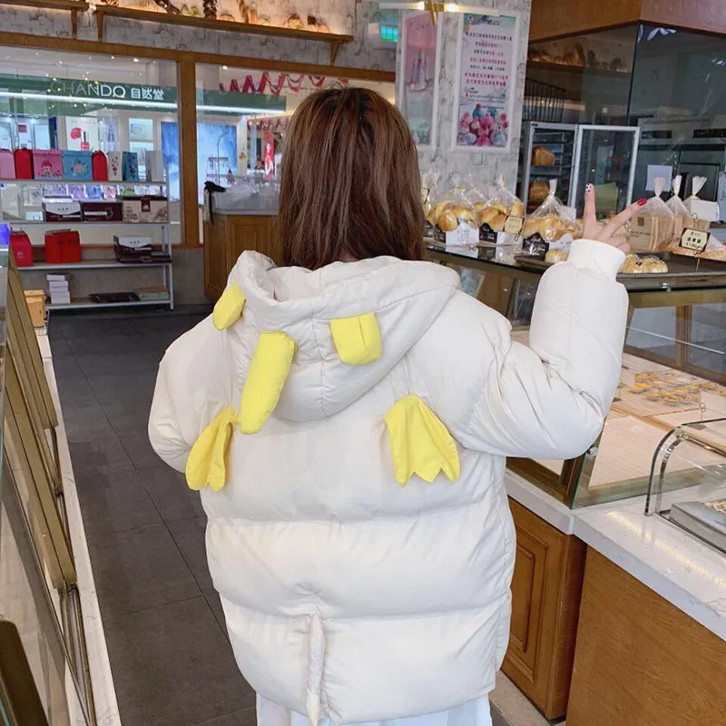 

Hooded Yellow Women Autumn Winter Jacket Stand Collar Cotton Padded Female Basic Jacket Outerwear Coat chaqueta mujer