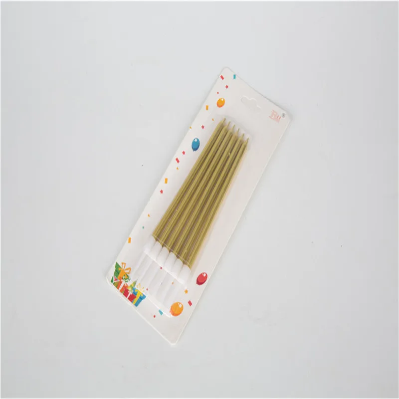6 шт. золотистый Длинный карандаш Свеча для торта безопасное пламя детей дня