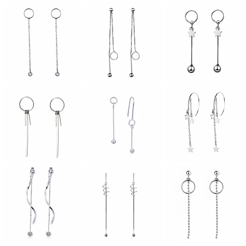 Длинные кисточки Кристаллы серьги круглые звезды для женщин модные корейские