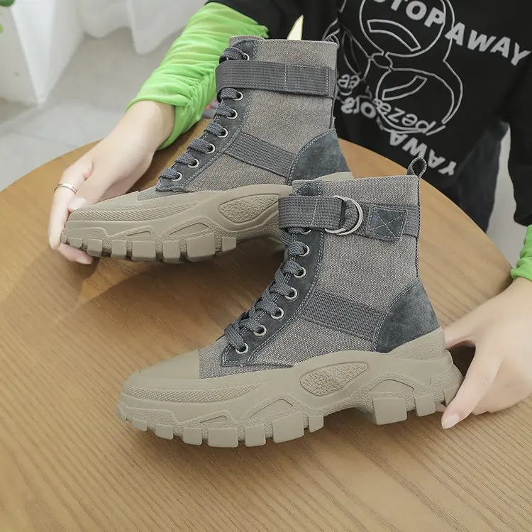 Женские ботинки высококачественные мартинсы новая Студенческая обувь в