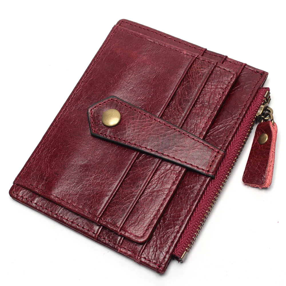 Маленький кошелек из натуральной кожи с RFID-блокировкой для женщин повседневная