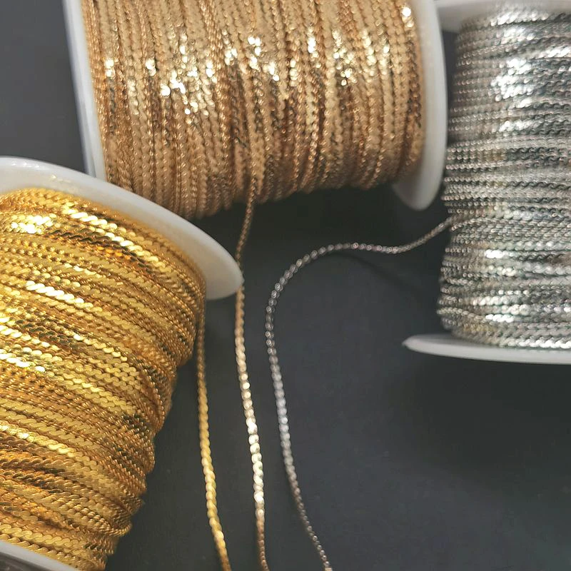 Плоская цепь для ожерелья металлическая медная кабельная цепочка 1 метр без