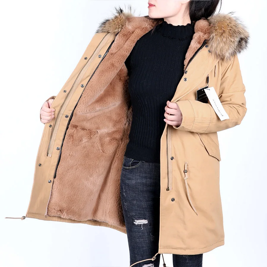 2024 MAOMAOKONG модное женское пальто с воротником из натурального лисьего меха зимняя