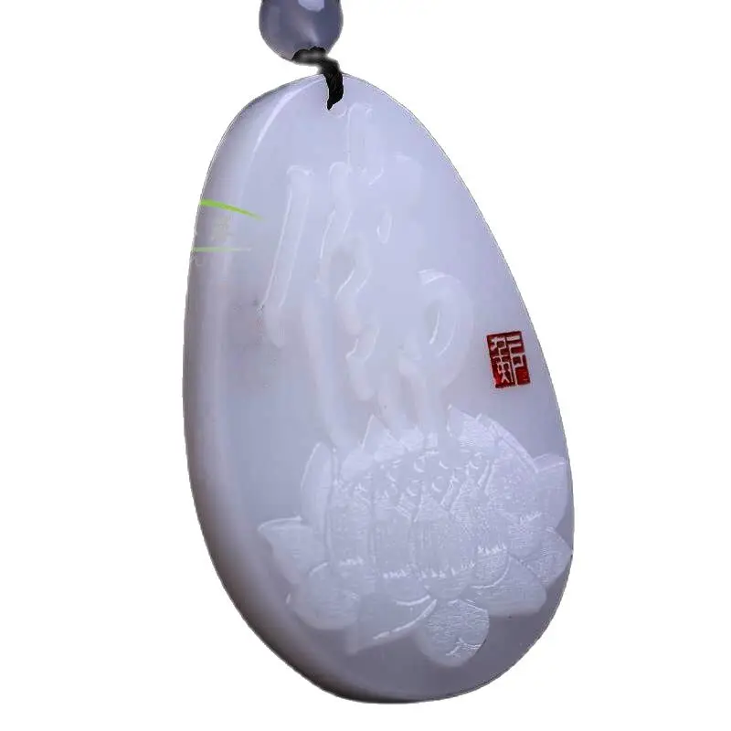 Синьцзян белый нефритовый Лотос подвеска Будды мужская и женская Афганская