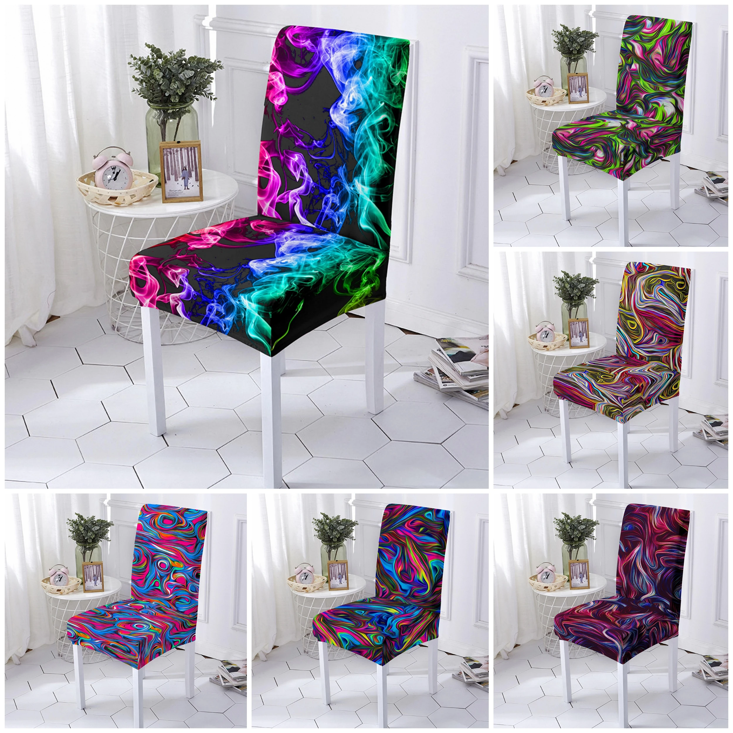 

1/2/4/6 шт., эластичный чехол для кресла, абстрактный стиль, 1/2/6 шт.