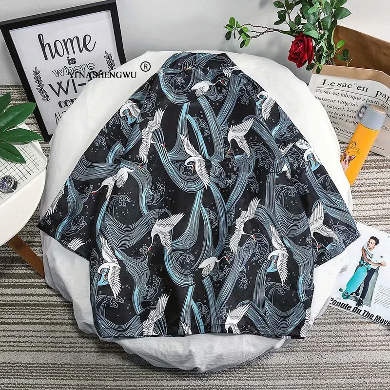 Yukata Женские кимоно кардиган для мужчин традиционное японское кимоно унисекс Harajuku пляжная свободная тонкая рубашка Азиатский японский костюм для косплея
