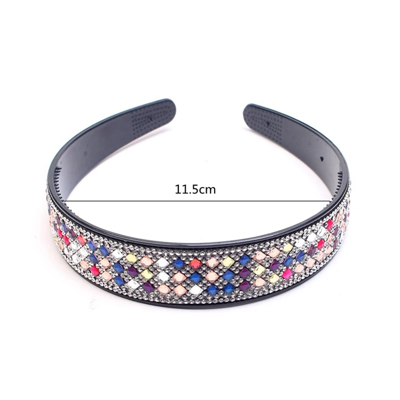 

Women Crystal Wide Hairband Head Hoop Girls Bridesmaid Mack Up Fashion Sweet Hair Accessories Jewelry Rhinestone Hairwear Gifts