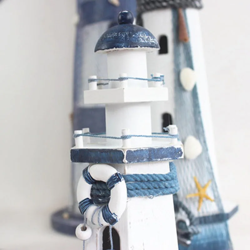 

Креативный дом в средиземноморском стиле, деревянный маяк в стиле ретро, тематическое окно, настольное украшение, маленькие украшения