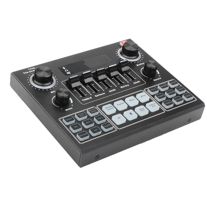 

V9 Bluetooth Sound Card USB Headset Microphone Webcast Live Streaming Sound Card Phone Computer Singing Sound Card