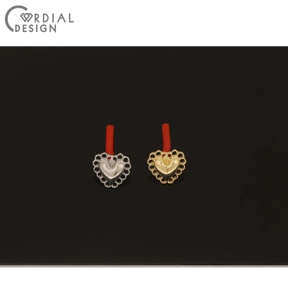 

Cordial Design 100Pcs 13*13MM Jewelry Findings & Components/Earrings Stud/DIY Making/Heart Shapes/Jewelry Accessories/Hand Made