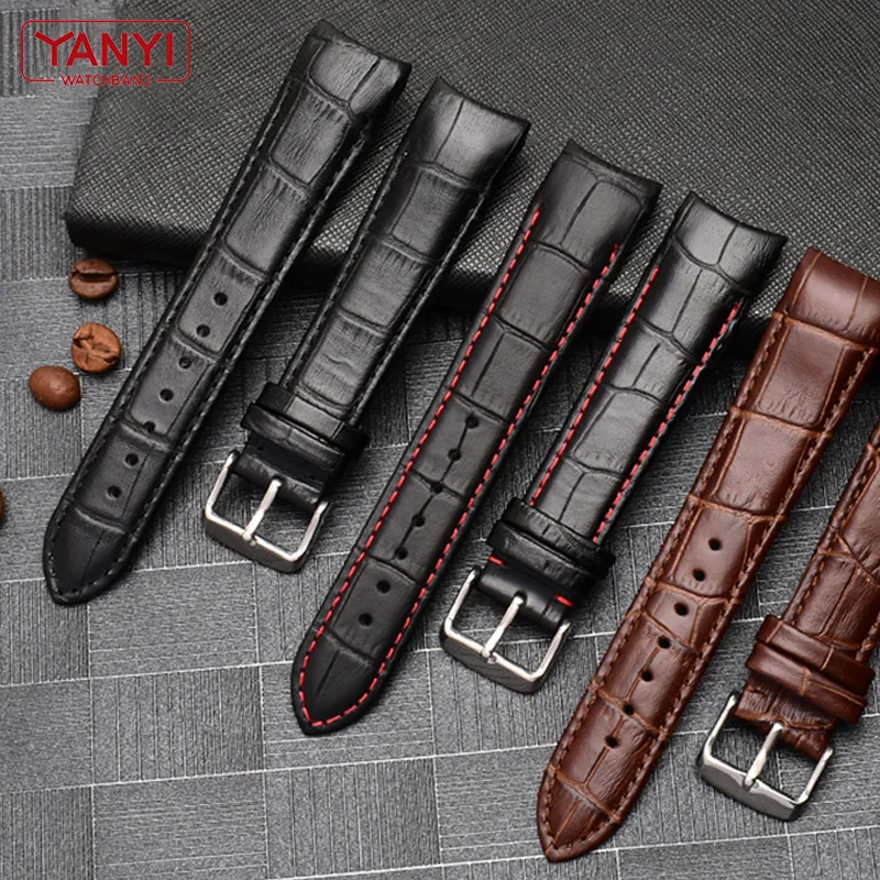 Genuine Leather Bracelet curved end watch strap 20mm for citizen BL9002-37 05A BT0001-12E 01A watch band 21mm watchband 22mm