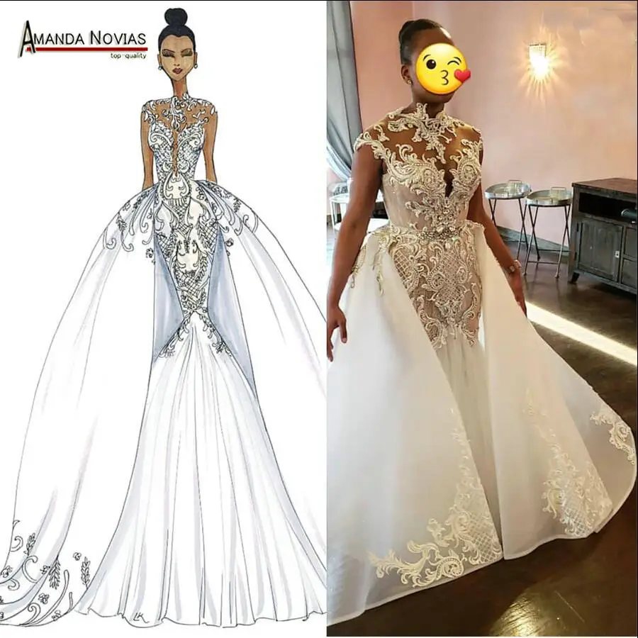 New luxury african wedding dress gowns mermaid with skirt 2 in 1 | Свадьбы и торжества