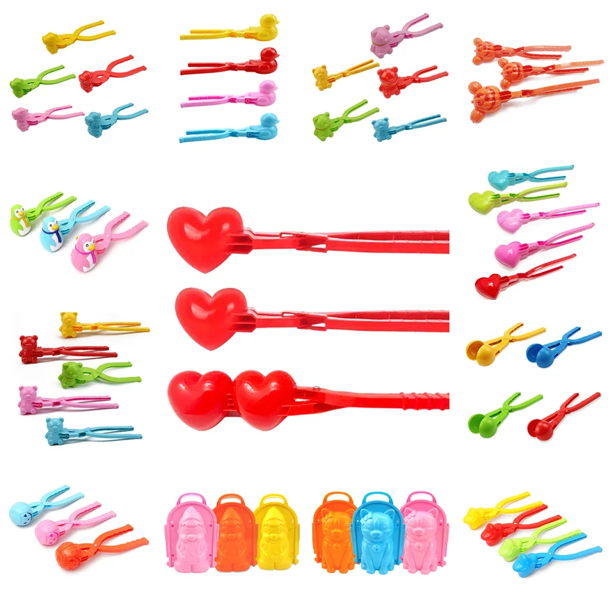 Веселая Снежная игрушка любящее сердце медведь утка снежок зажим пластиковые