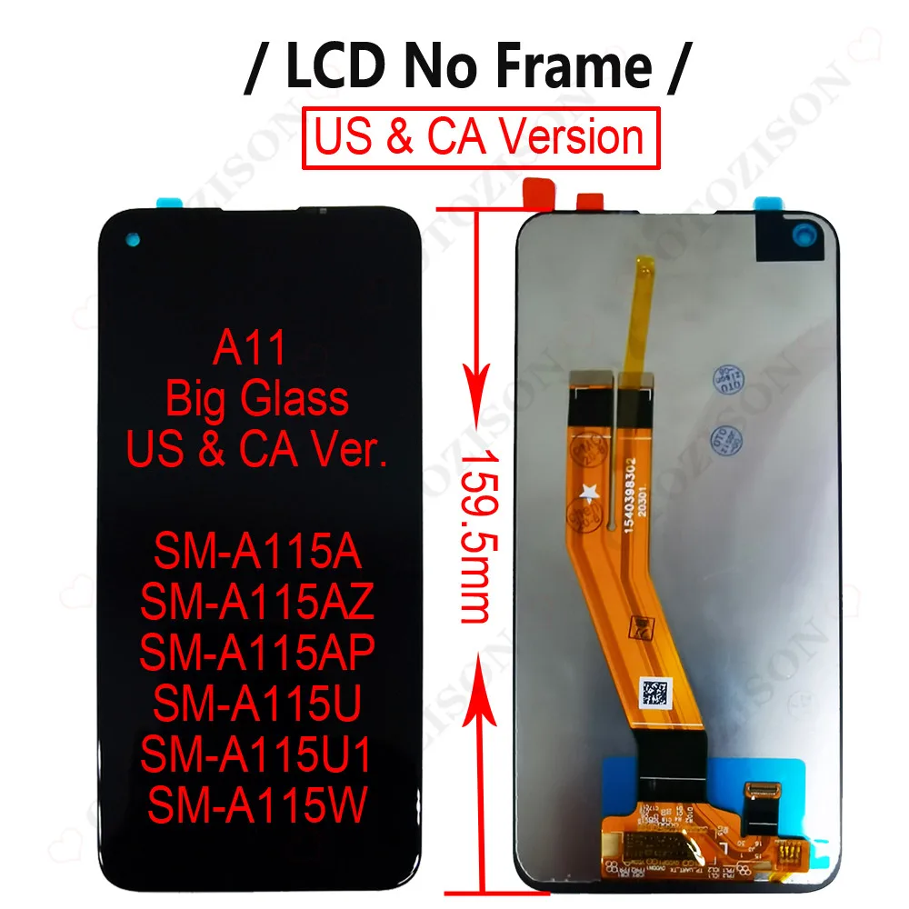 Ceny Do Samsung Galaxy A11 M11 2020 LCD SM-A115F/DS A115 M115F M115 Wyświetlacz Z Ramką Ekran Dotykowy Digitizer Zgromadzenie Wymiana