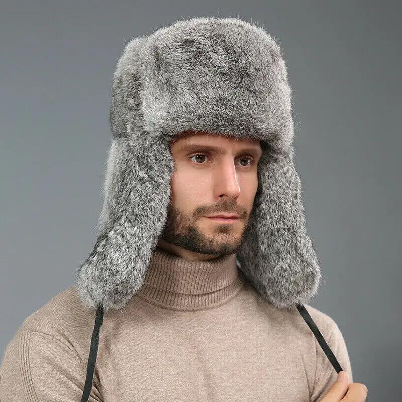 

Imitation Rabbit Fur Lei Feng Hat Male Winter Middle-Aged And Elderly Fur Hat Warm Outdoor Thick Ear Protection Father Hat