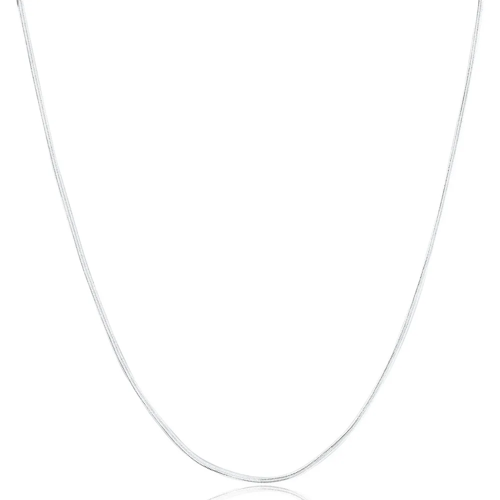 

MEEKCAT 925 Sterling Silver 16/18/20/22/24/26/28/30 Inch 2mm Flat Snake Chain Necklace For Women Man Fashion Wedding Jewelry