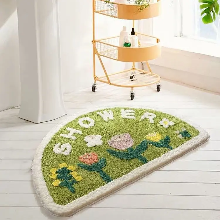 

Small Fresh Flowers Bathroom Door Mats Absorbent Toilet Non-slip Floor Mats Toilet Door Door Mats Bedroom Carpets Floor Rugs