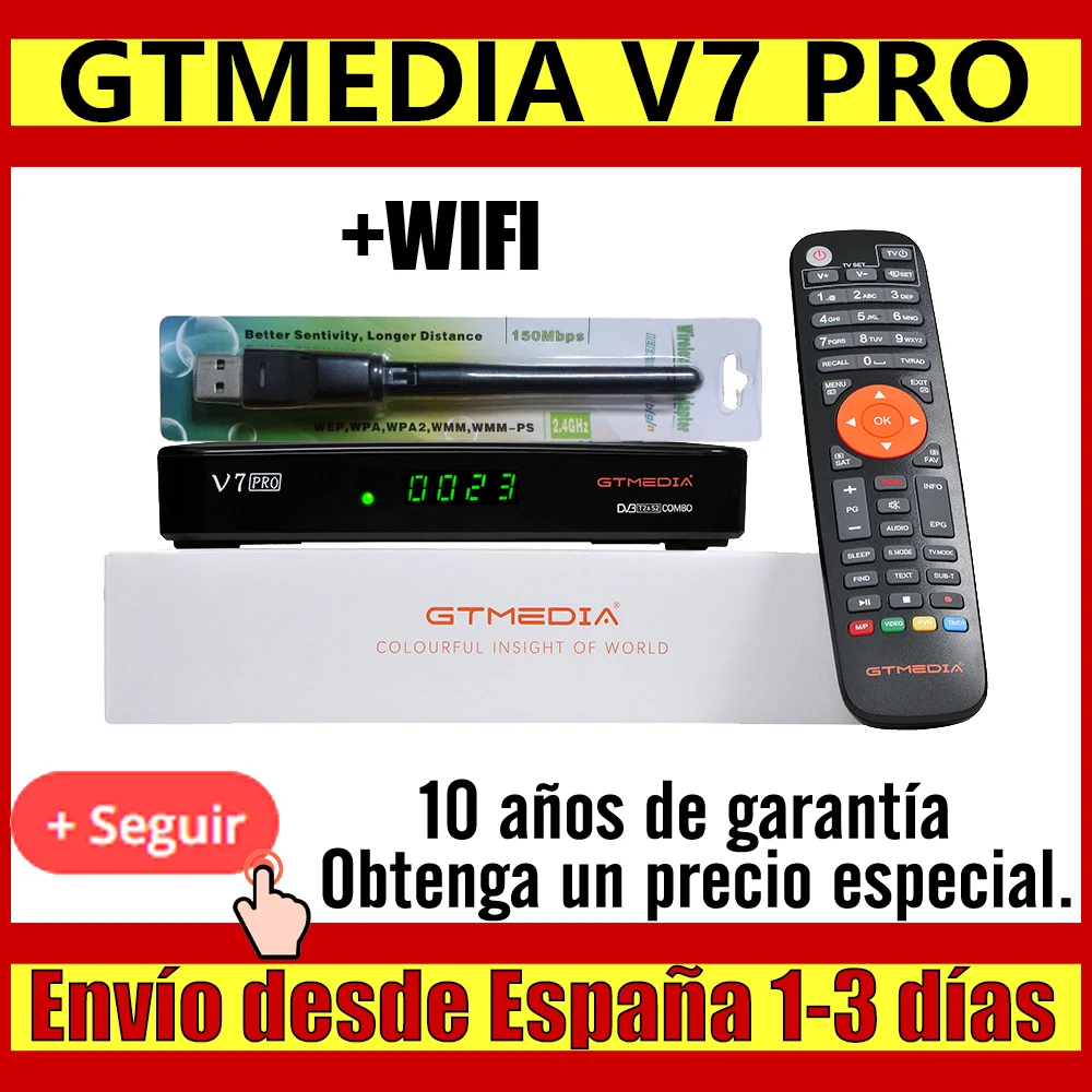 Новый декодер GTMEDIA V7 PRO DVB-S/S2/S2X + T/T2 карта CA спутниковый ТВ-приемник с поддержкой H.265