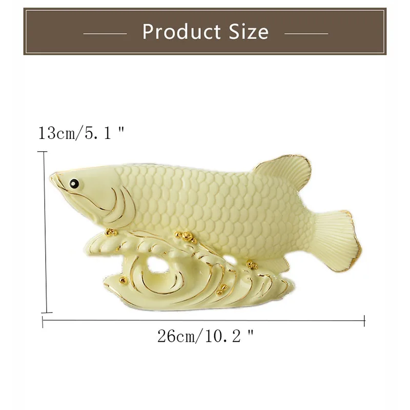 

Creative Arowana Ornaments Crafts Living Room TV Cabinet Decor Company Opening Gift Ceramic Lucky Goldfish Miniature Furnishings