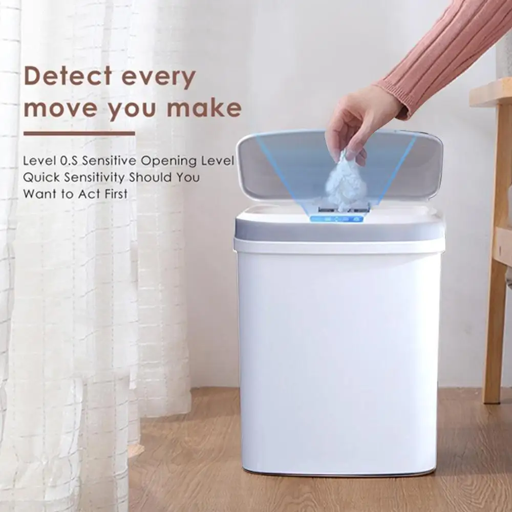 Smart Garbage Bin 3 Color Electric Touchless Kitchen 15L Creative Waste Bins Large Capacity Household Infrared Motion Sensor | Дом и сад