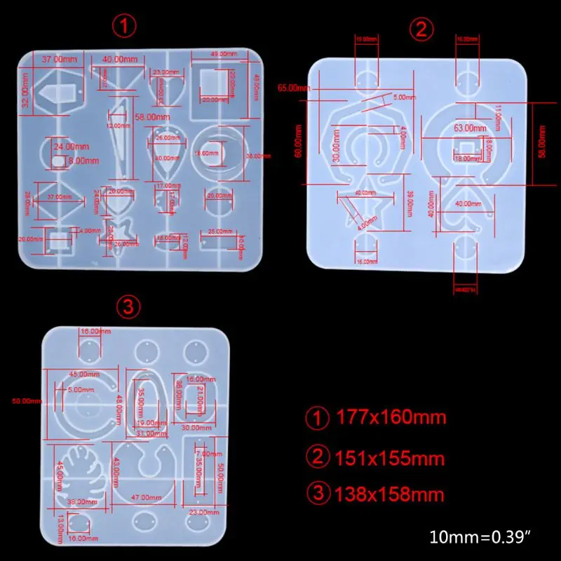 

1 Pc Pendant Earrings Silicone Decorative Pendant Sets Mold Handmade Epoxy Silicone Mold Epoxy Resin Molds Making Tool