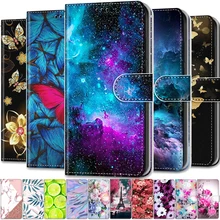 Leather Magnetic Case For Samsung Galaxy S 10 S10 S9 Plus S10e S8 S7 S6 S5 S10Plus Phone Cover Flip Wallet Painted Funda Etui