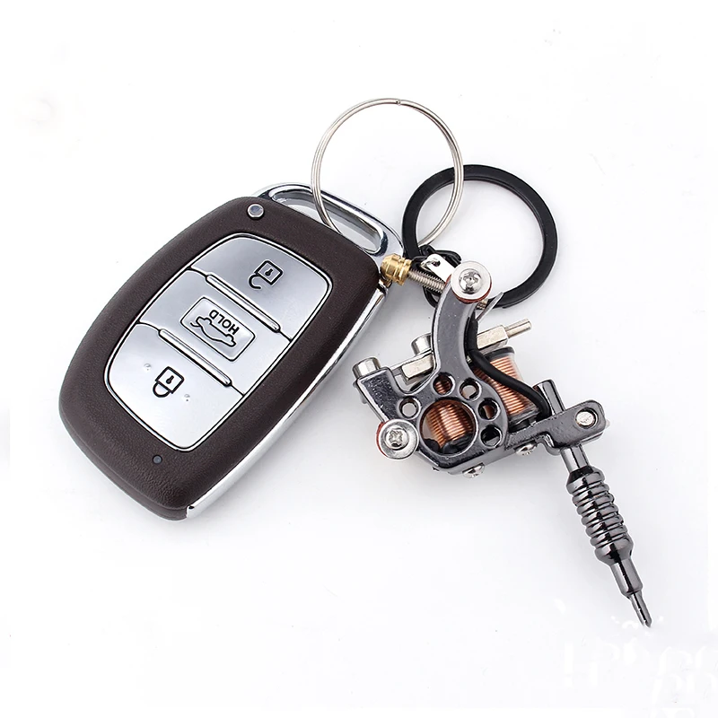 Мини-тату-пистолет из сплава многоцветная тату-машина с подвеской брелок для