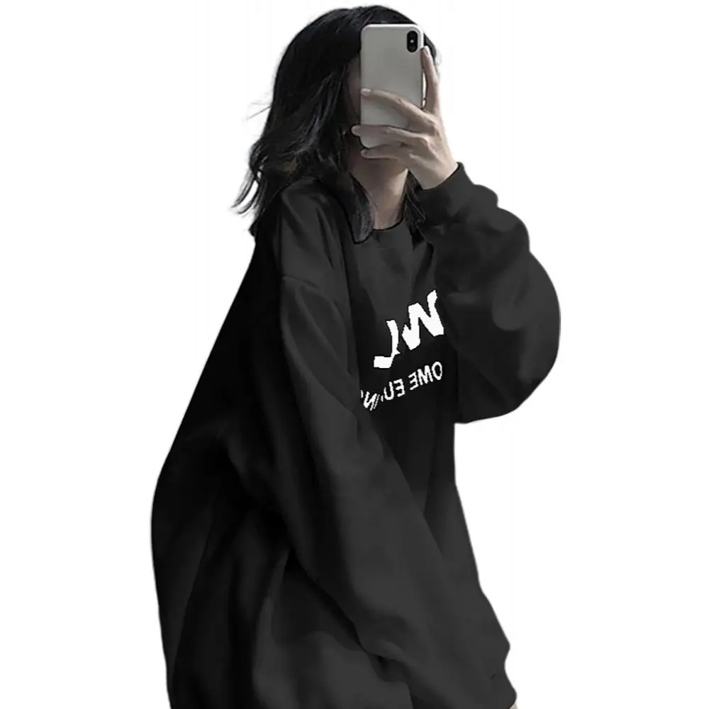 Sweater women's spring and autumn trend long-sleeved top ins all-match top with letter printing oversized bf lazy style
