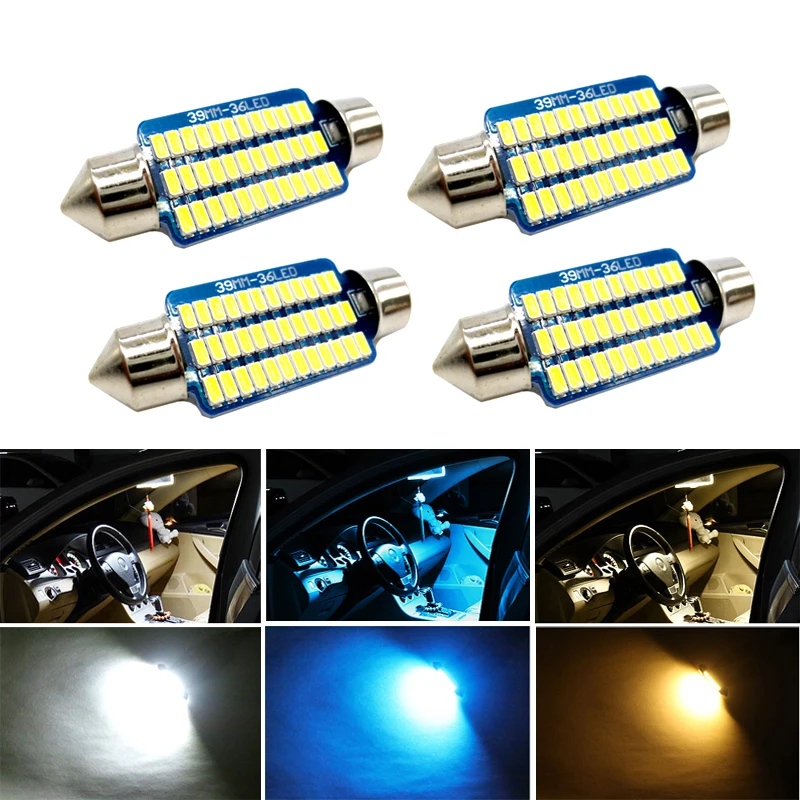 

4x C5W LED CANBUS Bulb Festoon Car Interior Lights Dome Lamp Car Interior Lights For Mazda 2 3 5 6 2012 2013 2014 2015