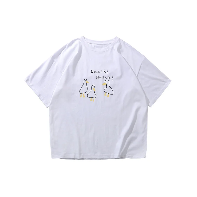 Повседневная белая мужская футболка в стиле Харадзюку длинная свободная