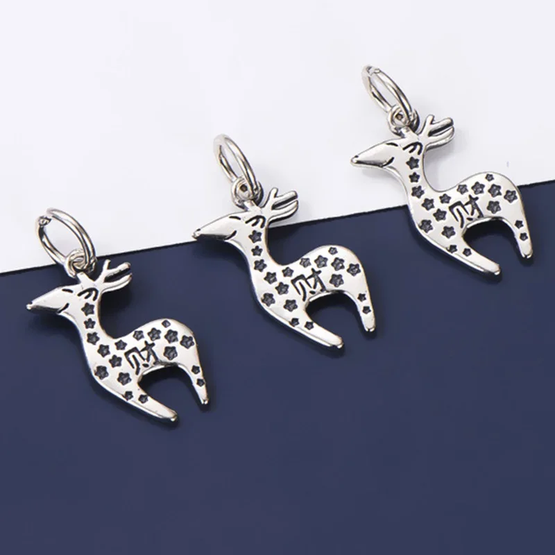 Шарм-подвеска из серебра 925 пробы в виде капли цветка оленя украшение ручной