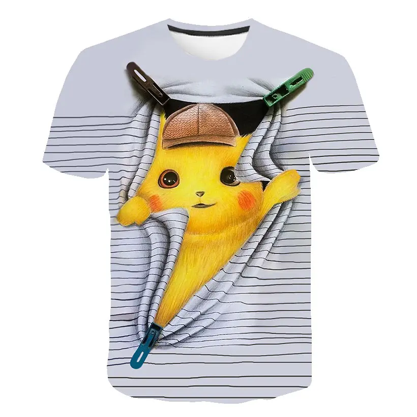 

BZTEAM 2021 New Boys Anime Breathable Summer Round Neck Kids Kids Short Sleeve T-shirt 3D Boys and Girls Kids T-shirt