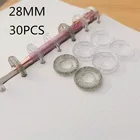 30 шт. 28 мм, пластиковое кольцо-Пряжка, новая вставляемая ручка с отверстием в виде гриба, блокнот с листьями, диск с листьями