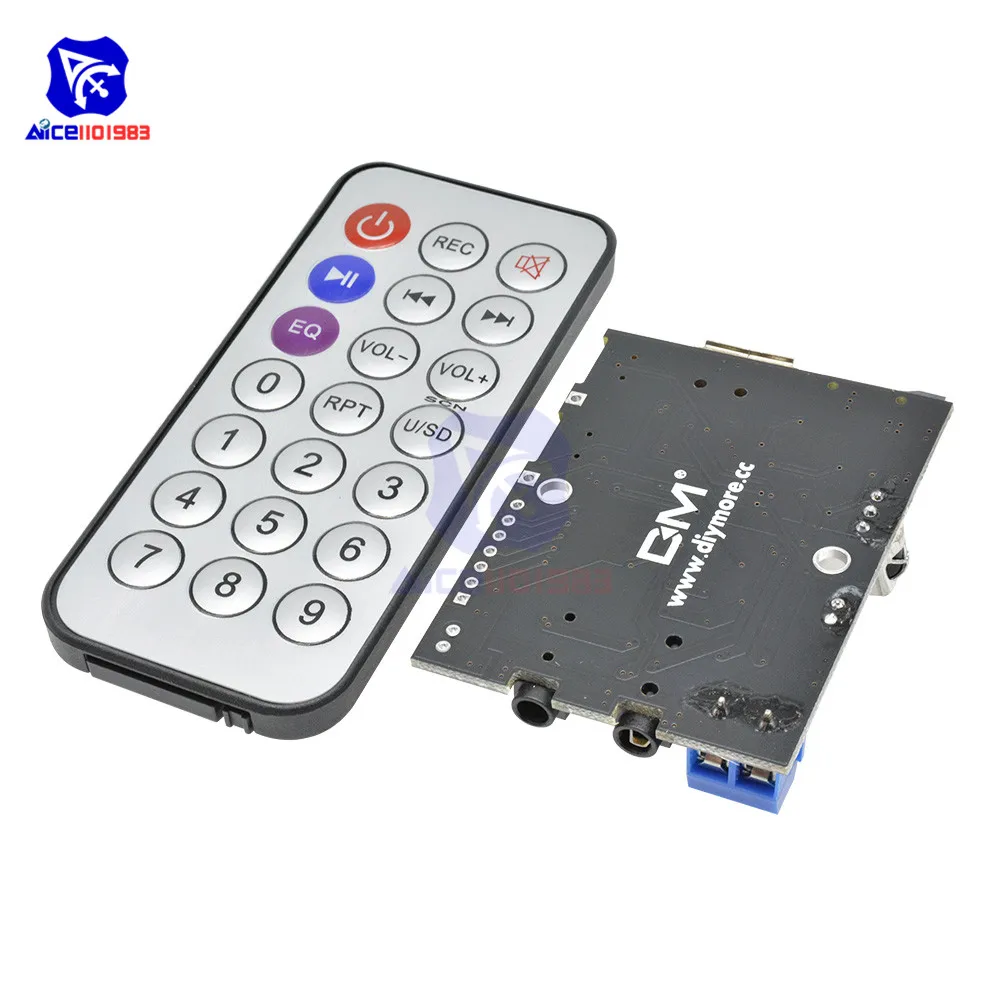 Плата усилителя diymore MP3 WMA WAV декодер с Micro USB 5 В 2 Вт карта TF U диск аудио AUX ИК пультом