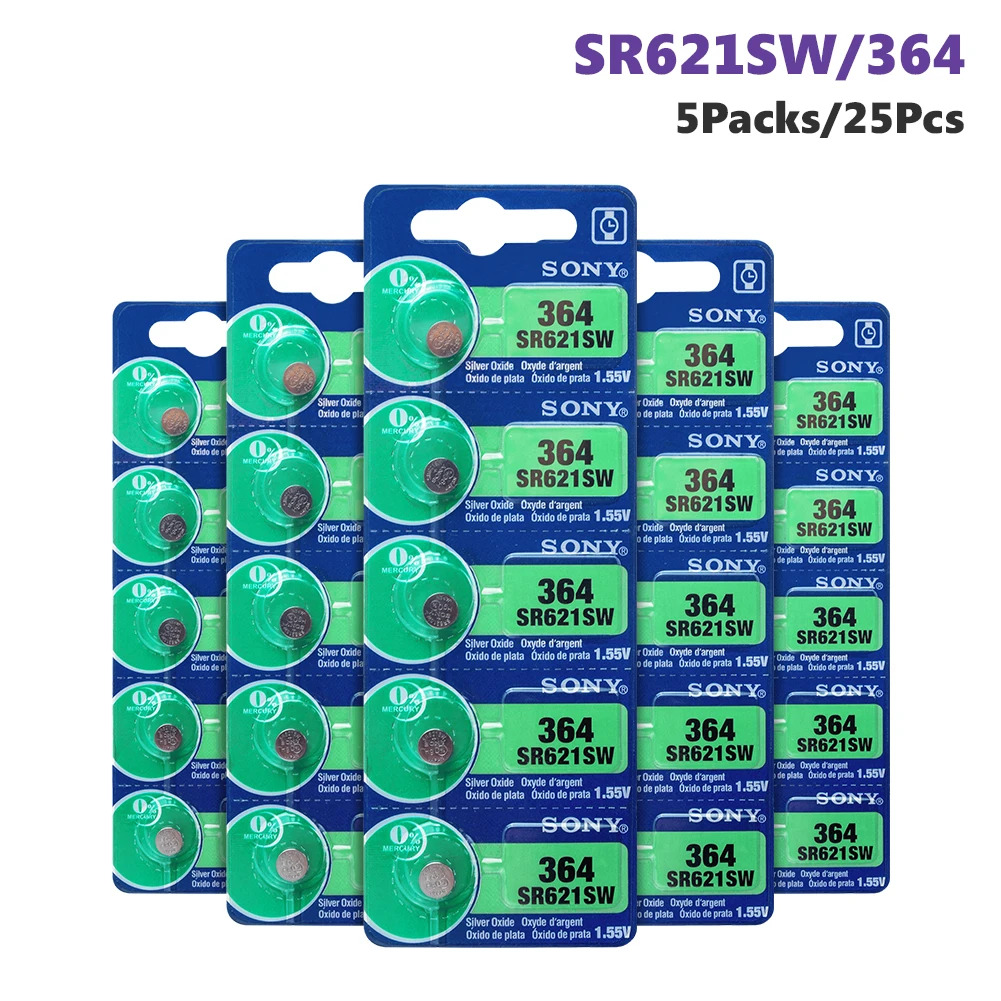 Батарейка для часов SONY AG1 1 55 V 364 SR621SW LR621 621 LR60 CX60 25 шт. | Электроника
