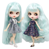 icy dbs blyth doll green hair with white skin customized matte face joint body bl6909