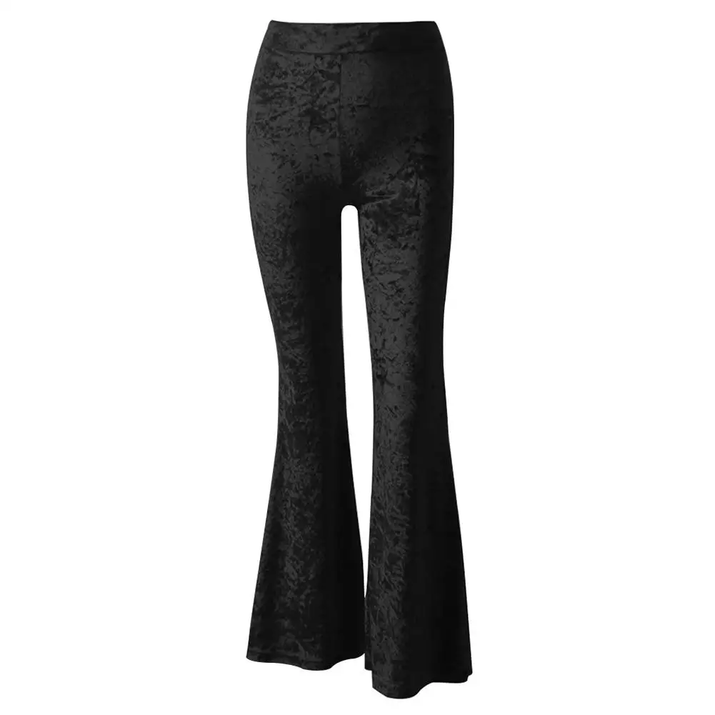 

Comfort Women Pants Long Trousers Elastic High Waist Flare Pants for Women Stacked Pants Long Trousers Sweatpants femme pantalon