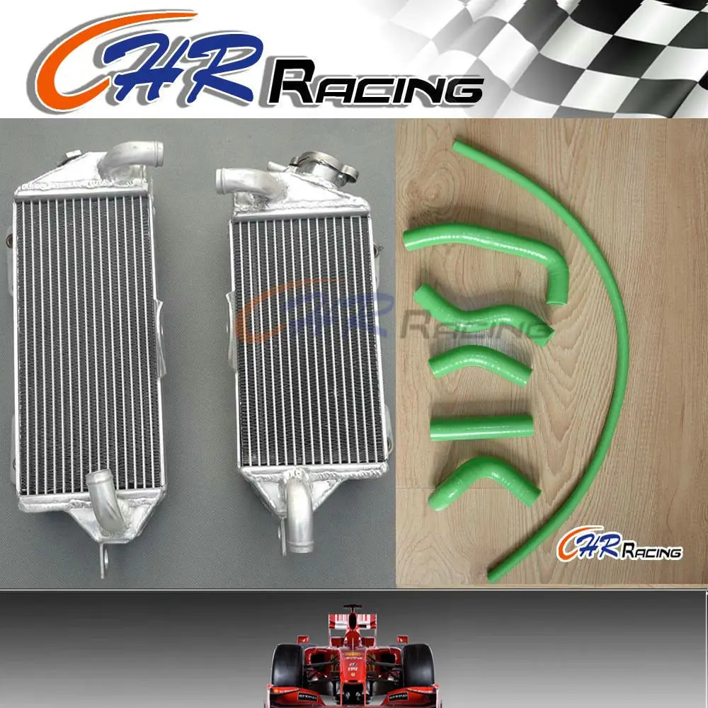 

Radiador de aluminio para KAWASAKI KX500 1988-2004 03-00 1999 1998 1997 y manguera verde
