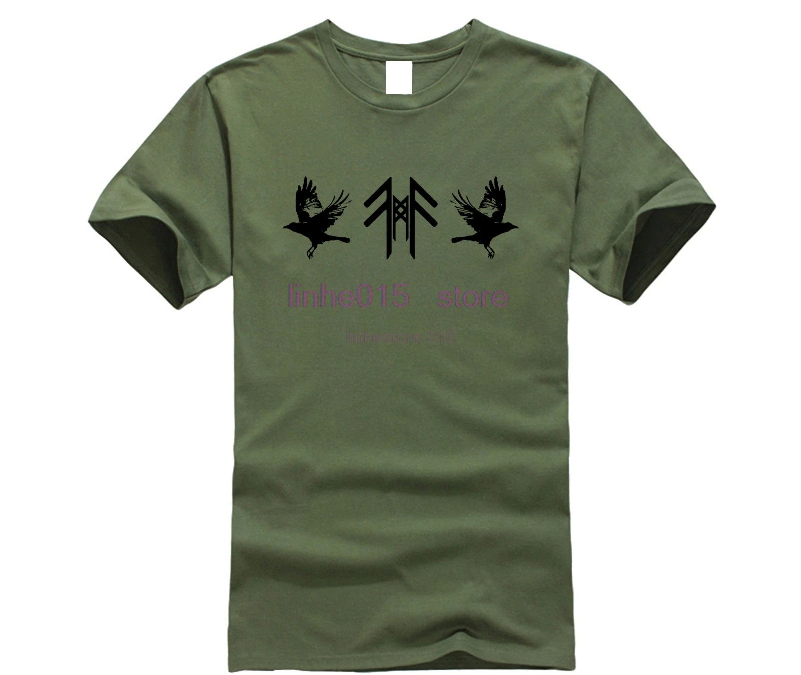 New arrival T shirt men brand clothing fashion printed short NORSE RAVEN Hugin und Munin Walhalla Raben T-shirt male quality Tee | Мужская